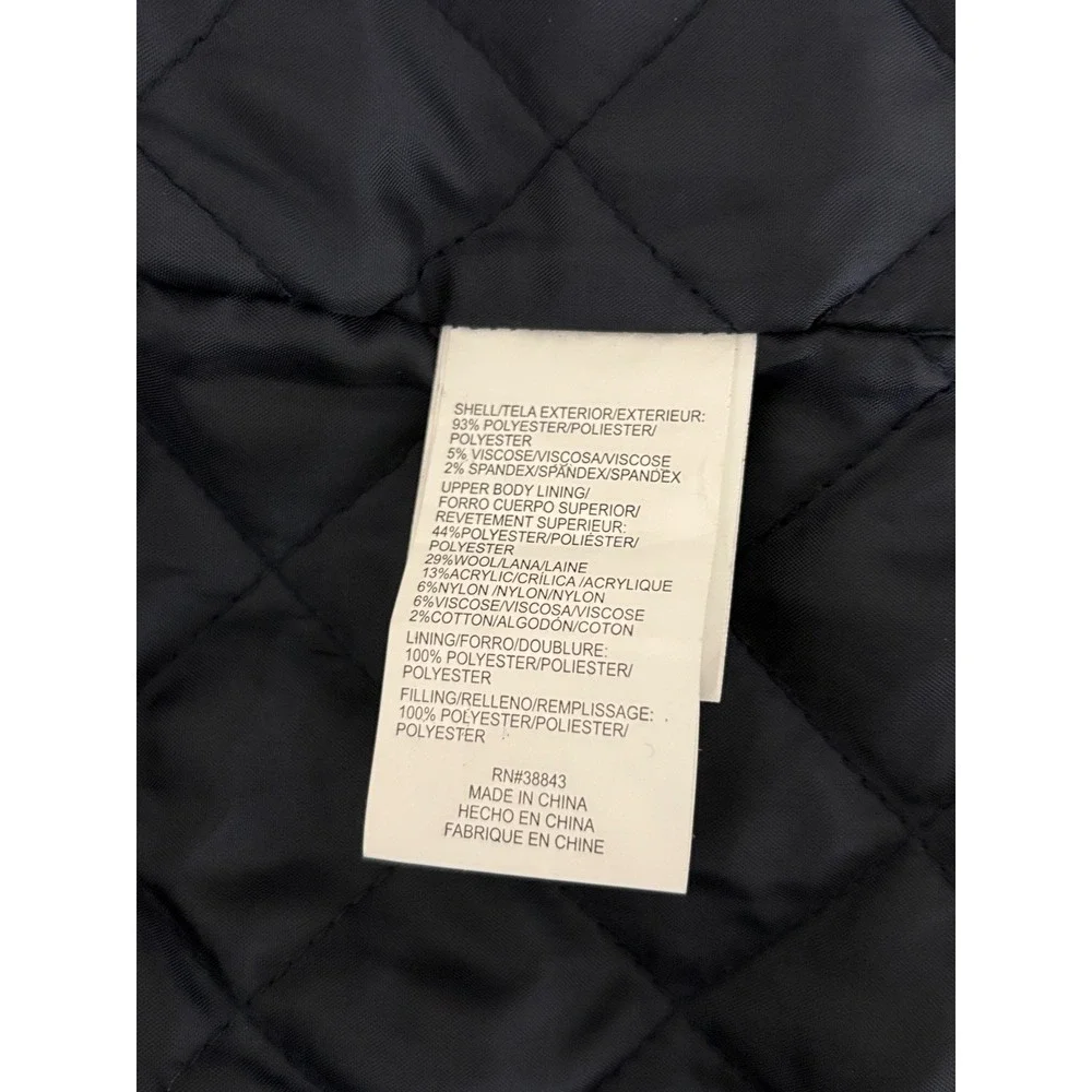 Rothschild Kids Navy Blue Toggle Duffle Coat Hooded Quilted Plaid Lining Large